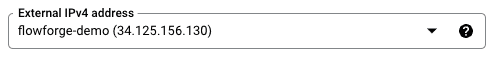 "Screenshot showing your reserved IP in the External IPv4 address field"